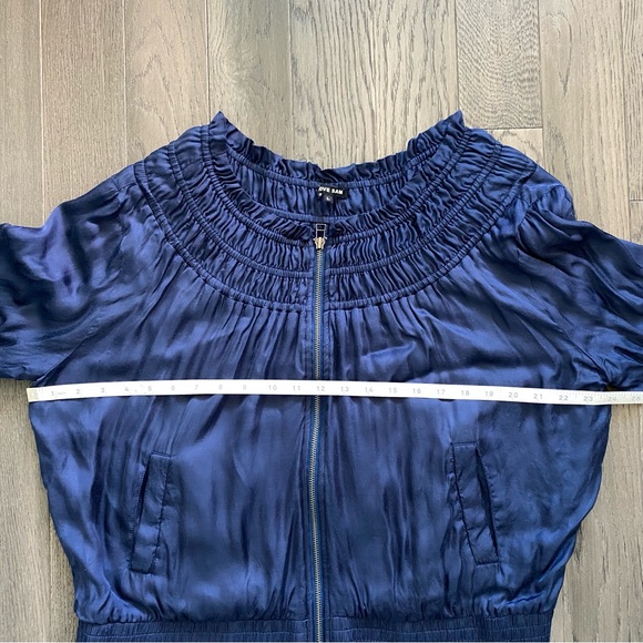 Anthropologie Satin Zip top Cardigan Light weight jacket silk embroidered back - Picture 4 of 8